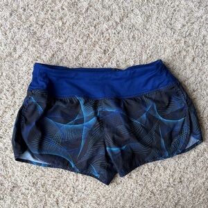 Nike Women's Blue and Black Athletic Shorts